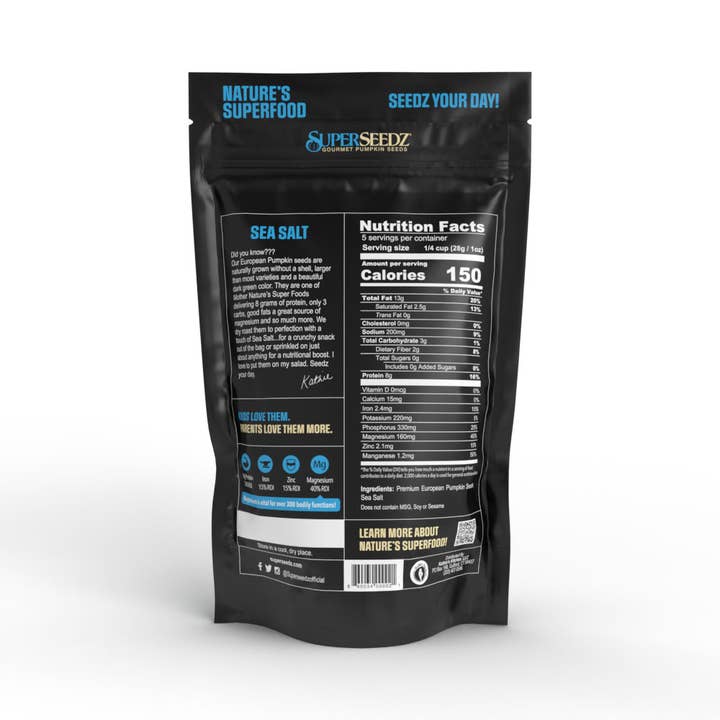 SuperSeedz - Wholesale Nuts - 5oz Sea Salt European Pumpkin Seeds NO SHELLS1