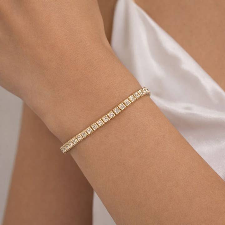 BFO61064. 14K Massief Gouden Diamanten Tennisarmband voor wholesale door Tresor Jewelry Inc.