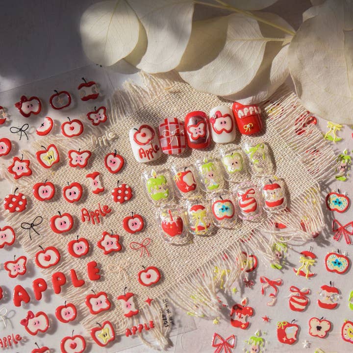 Hello Claws Limited – wholesale Nail art/decal – Hello Claws | Red Apple 3D Nail Deco Sticker4