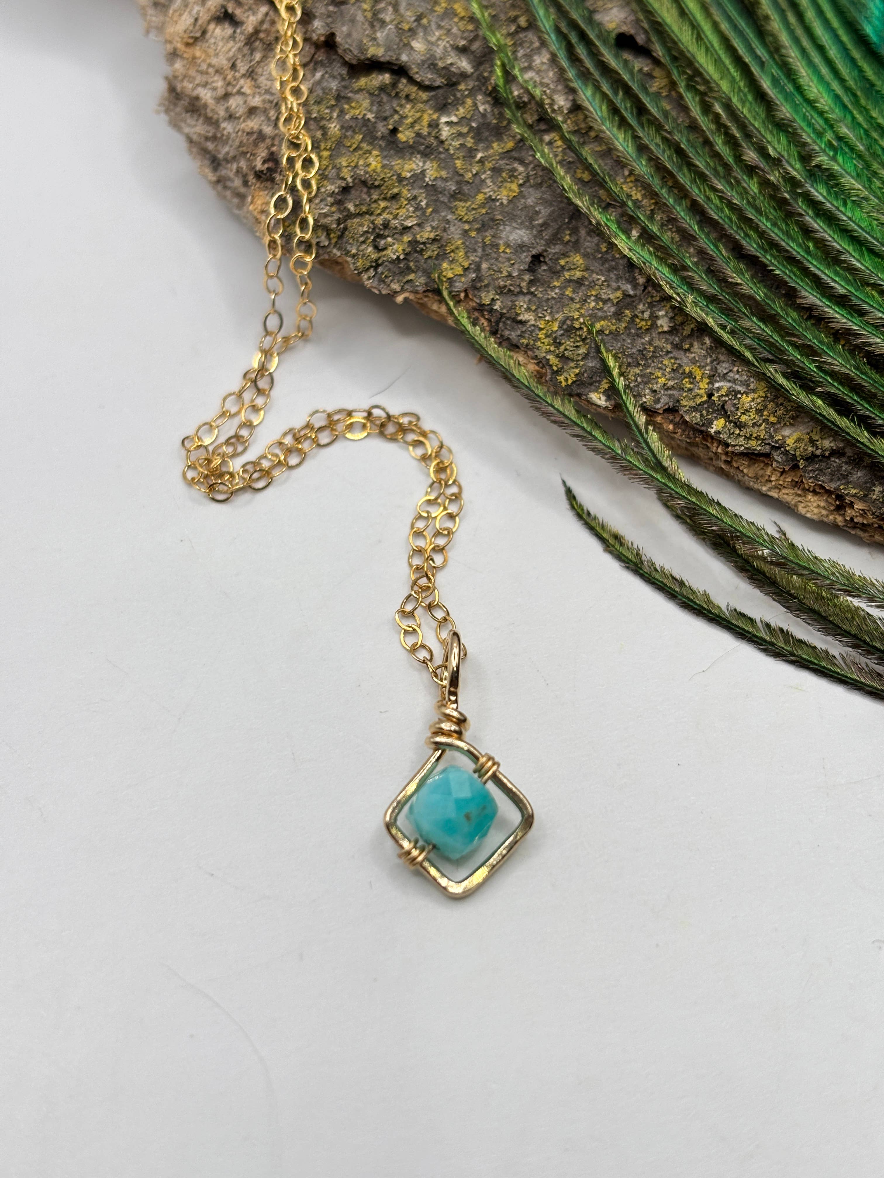 Rachel Renee Jewelry - Wholesale Pendant/Charm Necklace - VERA Dainty Square Gemstone Necklace - More Color Choices 7