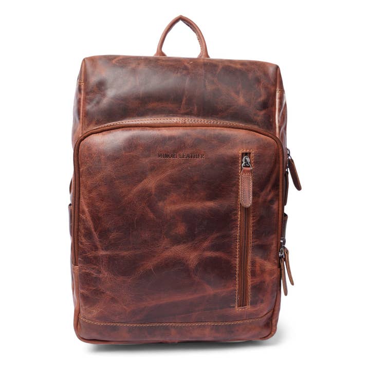 Oslo Leather Backpack 15.6" Laptop for wholesale by Minori Leather