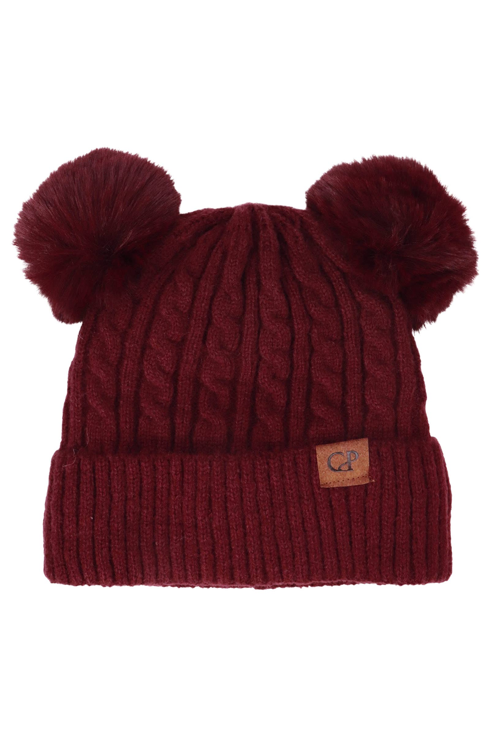 ASSORTI Zachte Neutrale Kabelgebreide Dubbele Pompon Muts voor groothandel op Faire7