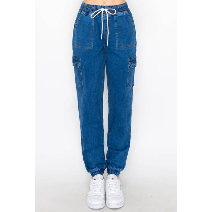 CARGO DENIM JOGGER PANTS for wholesale by Style Up