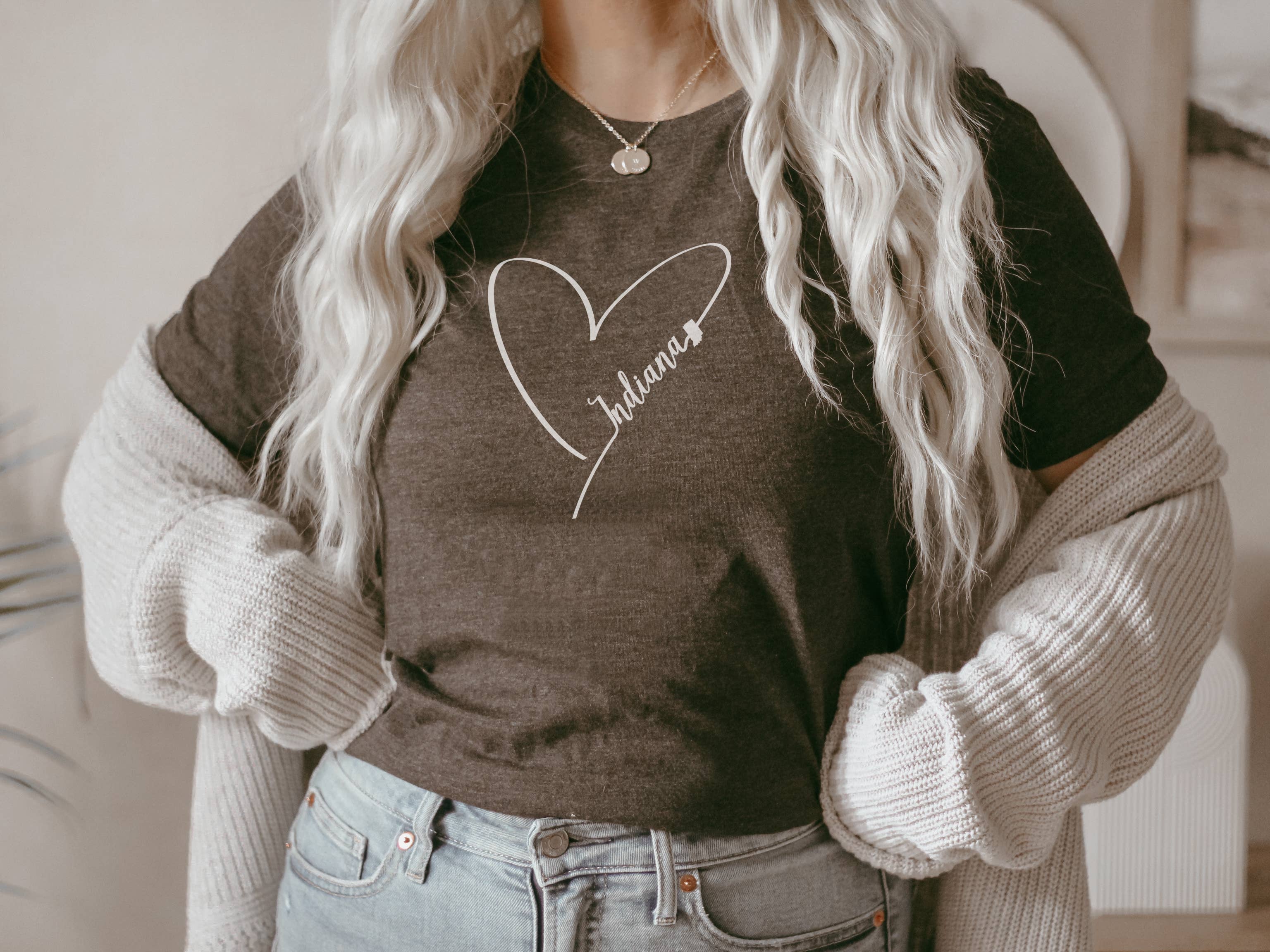 LCC Apparel - Wholesale Screen Printed T-Shirt - Unisex - Heart Indiana Tee0