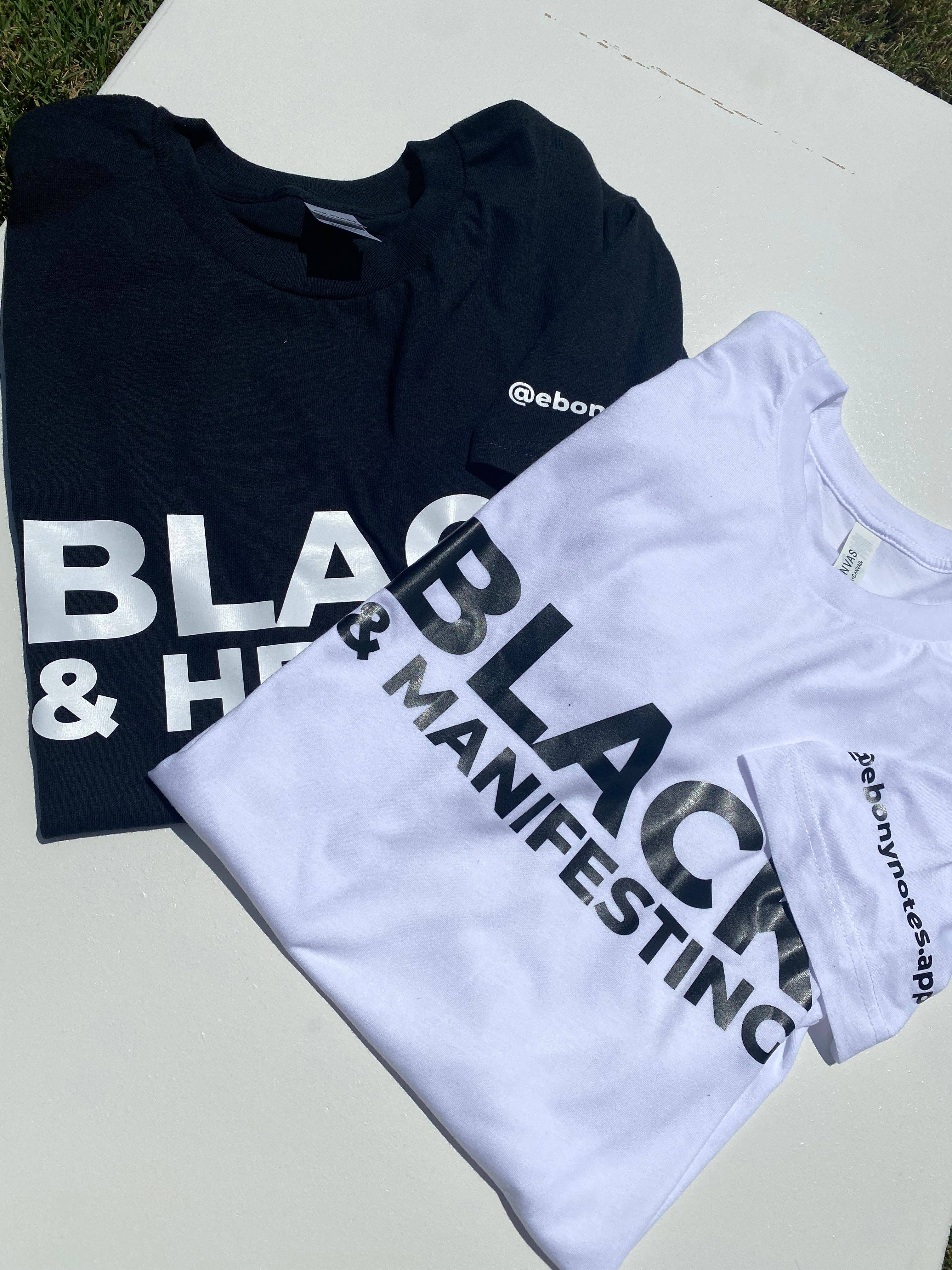 Ebony Notes Company - Wholesale Screen Printed T-Shirt - Unisex - Black & Manifesting Shirt3