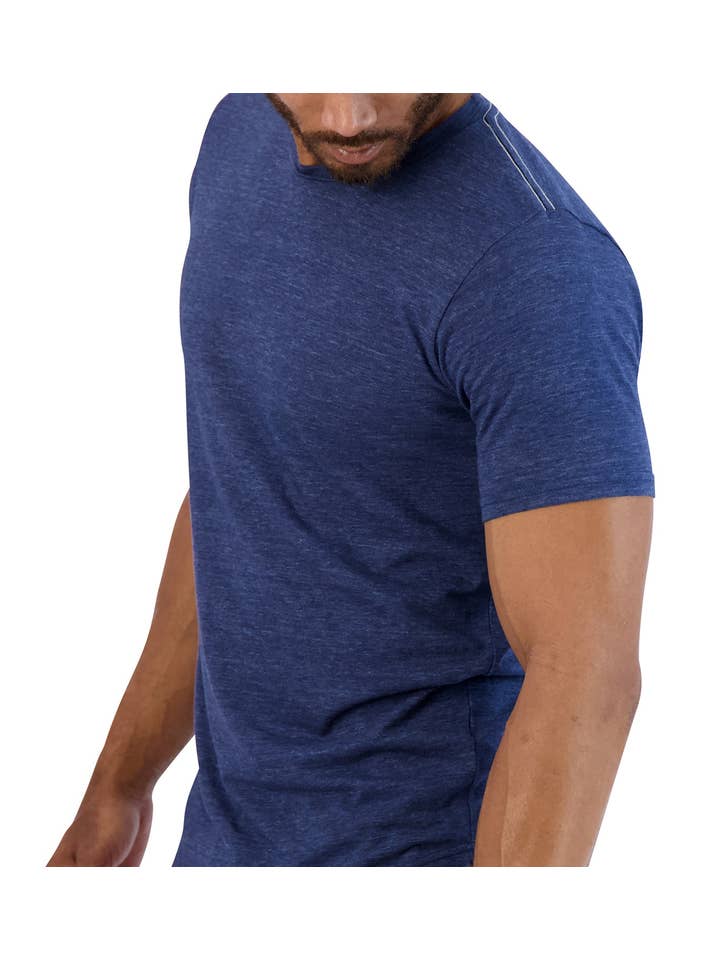 Tri-Blend Scallop Crew | Goodlife Navy for wholesale on Faire