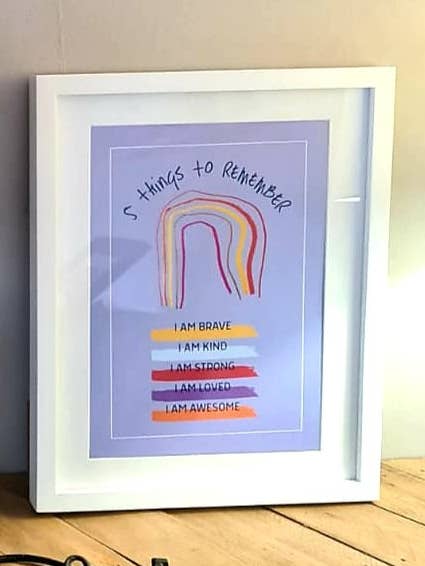 Positive daily reminder in a colorful wall print A4 for wholesale by Emily and Eve