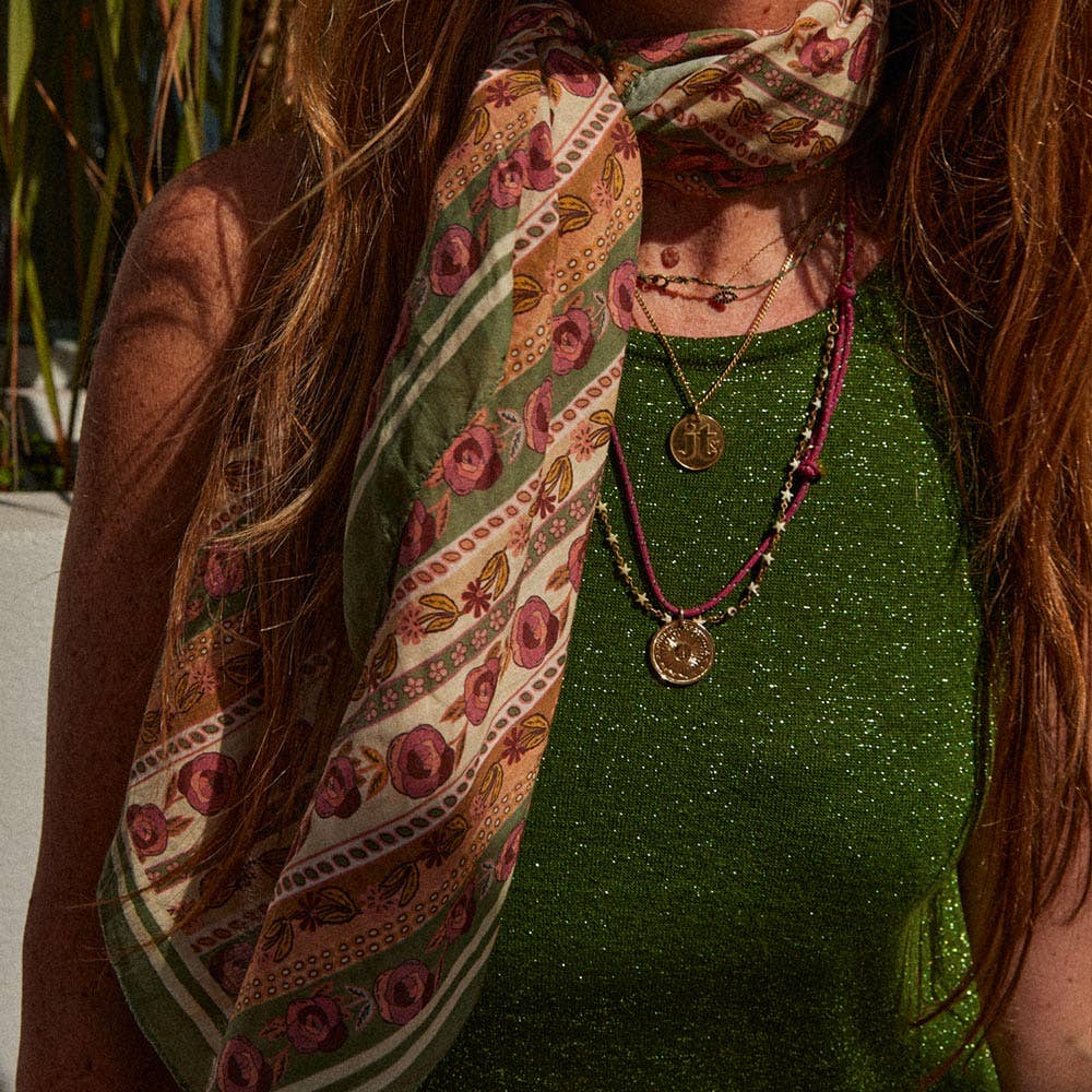 Gabrielle Paris - Vendita all'ingrosso Sciarpa - Donna - Sciarpa in voile di cotone Flores1