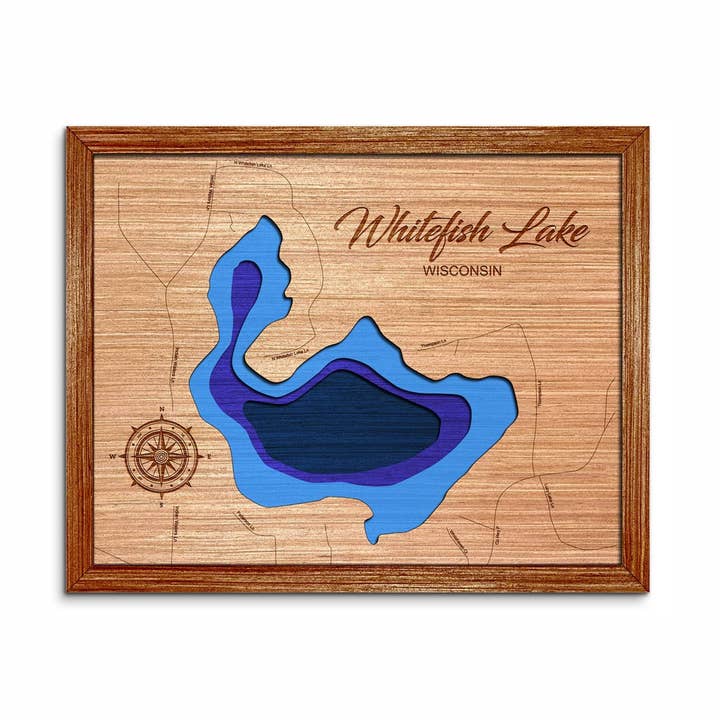 Whitefish Lake Depth Map - Home & Wall Decor for wholesale by Premier Gifts and More