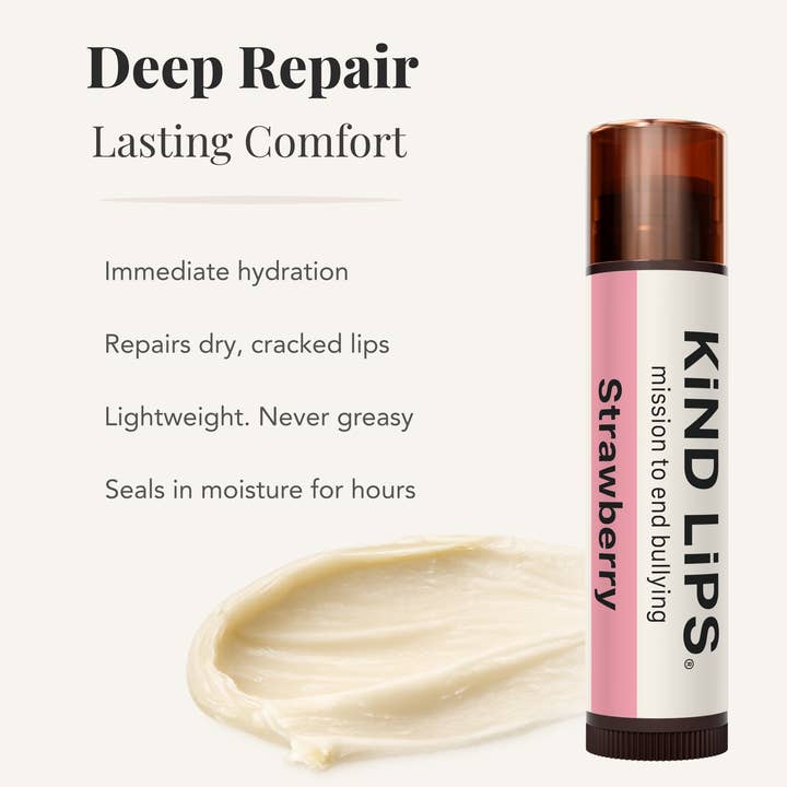 Kind Lips - Wholesale Lip Balm - Strawberry Lip Balm, Organic, Natural, Clean, 10 Pack Smooth4