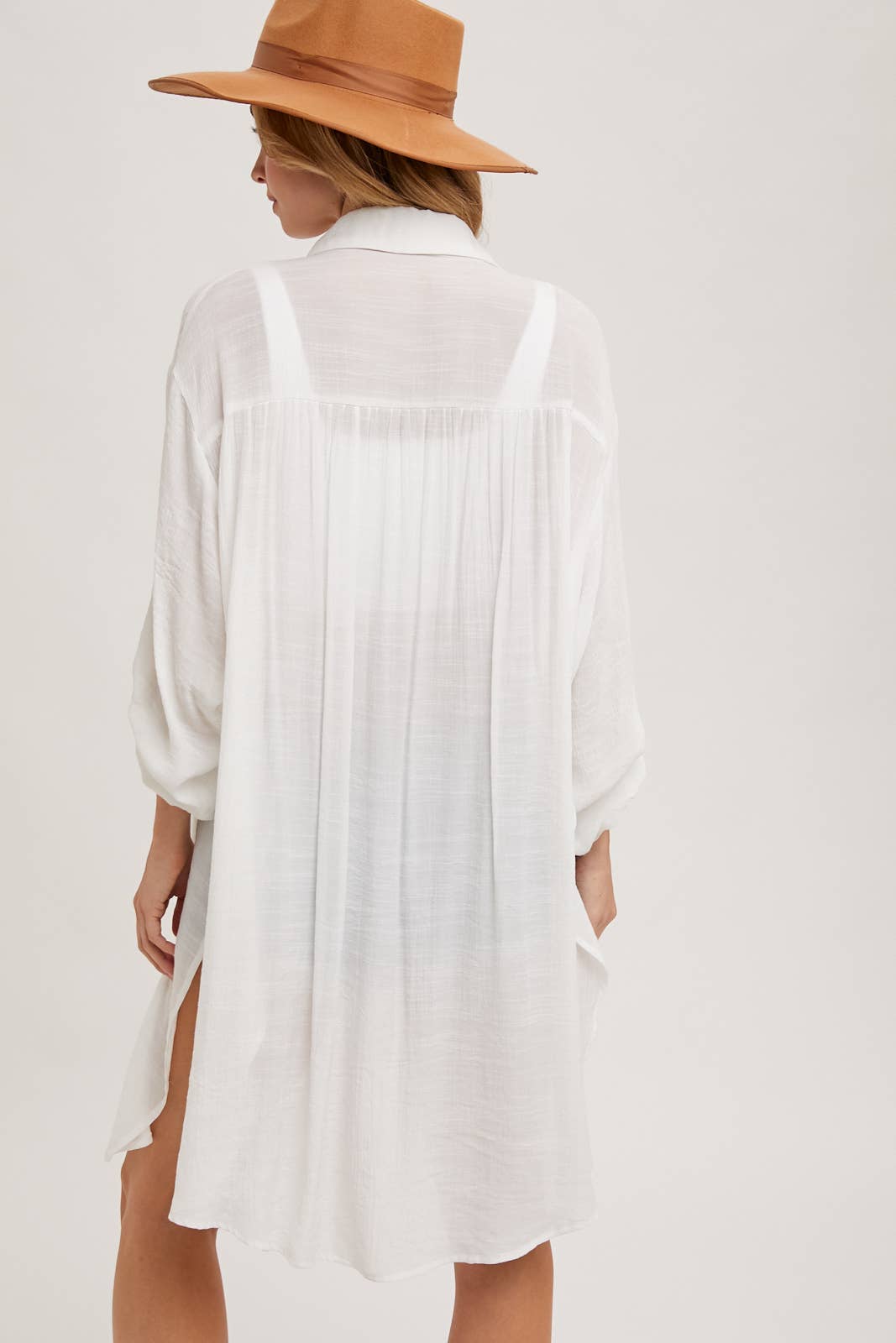 Bluivy - Wholesale Button Down Shirt - Women's - BUTTON-UP VENTED LONGLINE SHIRT40