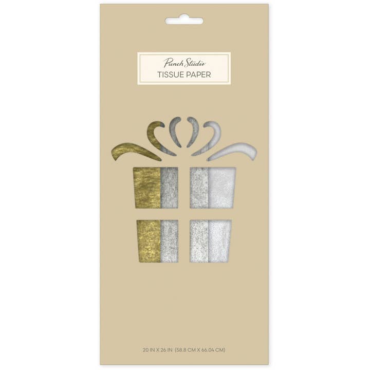 Punch Studio - Wholesale Tissue Paper - Gold Silver Pearl Tri-Color Tissue Paper0