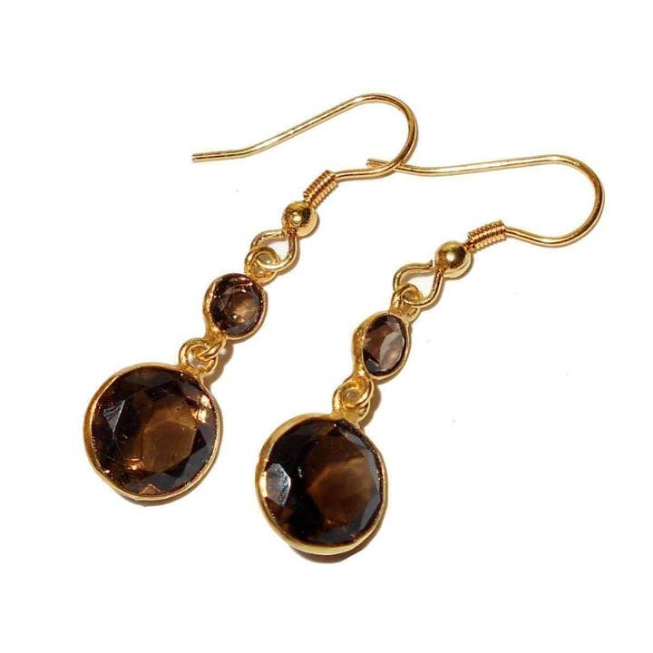 Rushpa Smoky Quarz Ohrringe für den Großhandel von Sitara Collections