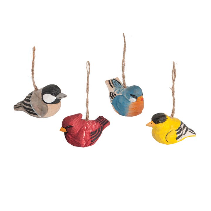 C&F Home - Wholesale Ornament Set - Christmas Songbird Wood Ornament Set 4