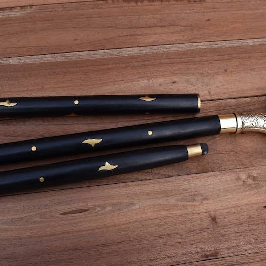 DDecorStore - Wholesale Decorative Tabletop Object - Antique Brass Walking Stick Cane For Adults,3