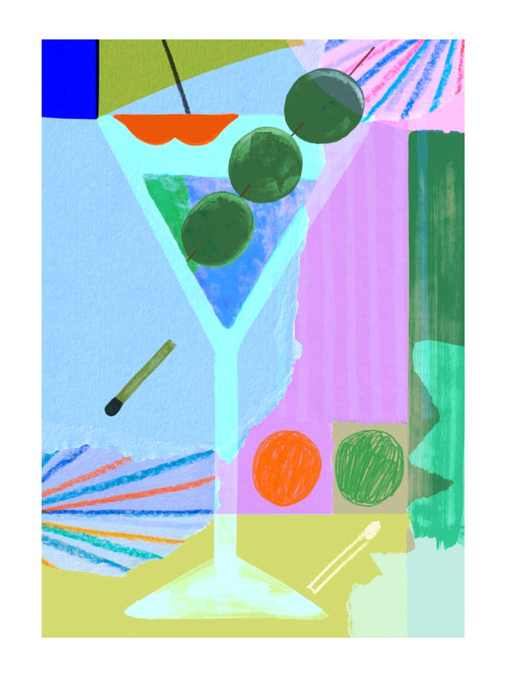 DISCO APERITIVO ! Giclée print for wholesale by Lucy Sherston