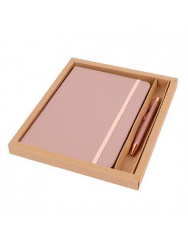 STAR WAY, S.L. – Großhandel Notizblöcke – Metallic rosafarbenes Notizbuch mit Stift1