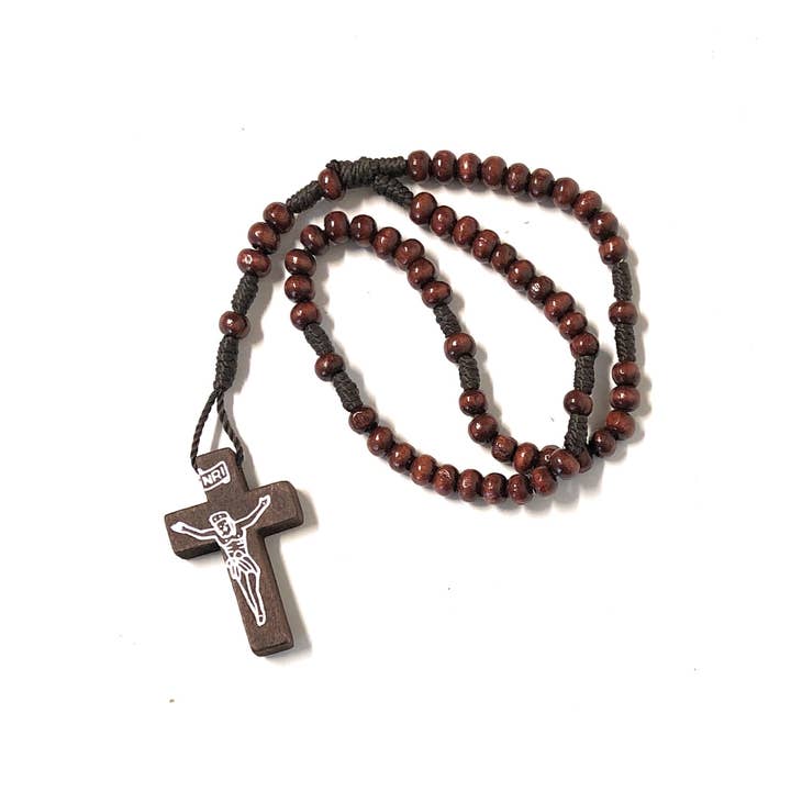 Costa Articoli Religiosi – wholesale Bönehalsband – Rosenkrans trä och rep mm. 5 rosenträ