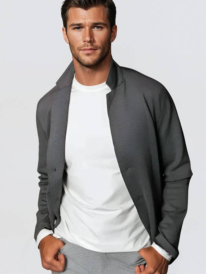 Blazer Elasticizzato da Viaggio in Grigio Carbone per la vendita all'ingrosso da parte di Buki