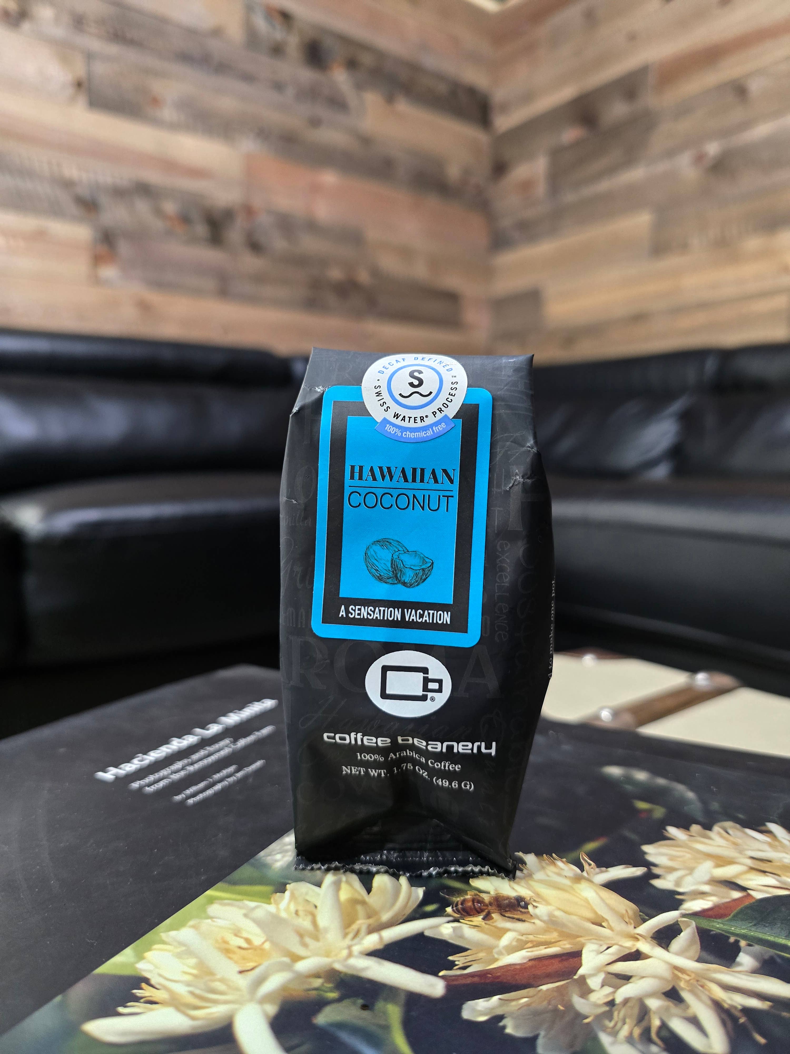 Coffee Beanery - Wholesale Ground Coffee - Hawaiian Coconut SWP Decaf Flavored Coffee | 1.75 oz One Pot1