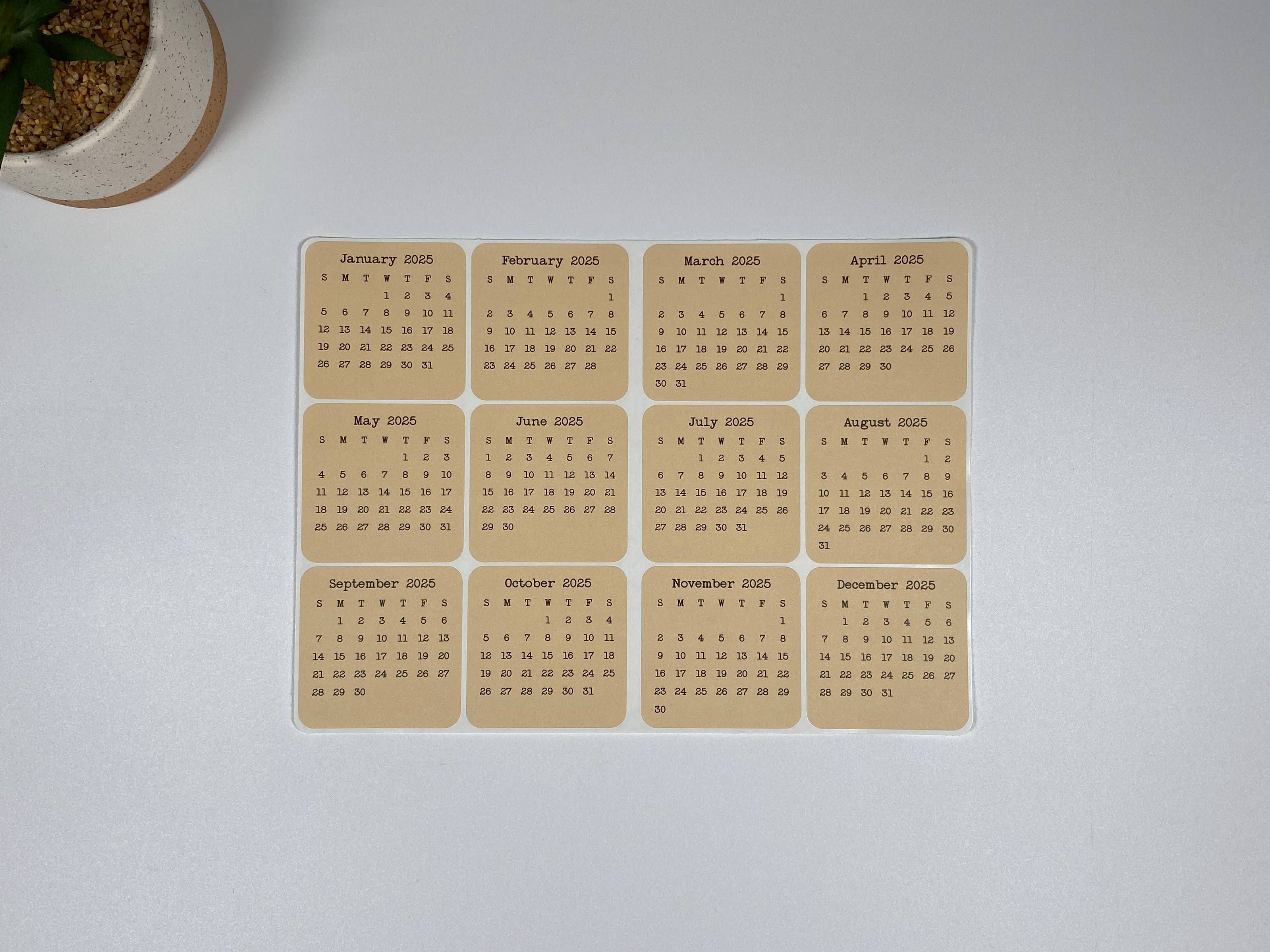 Fig Tree Works – wholesale Klistermärke – Mini Kalender klistermärken8