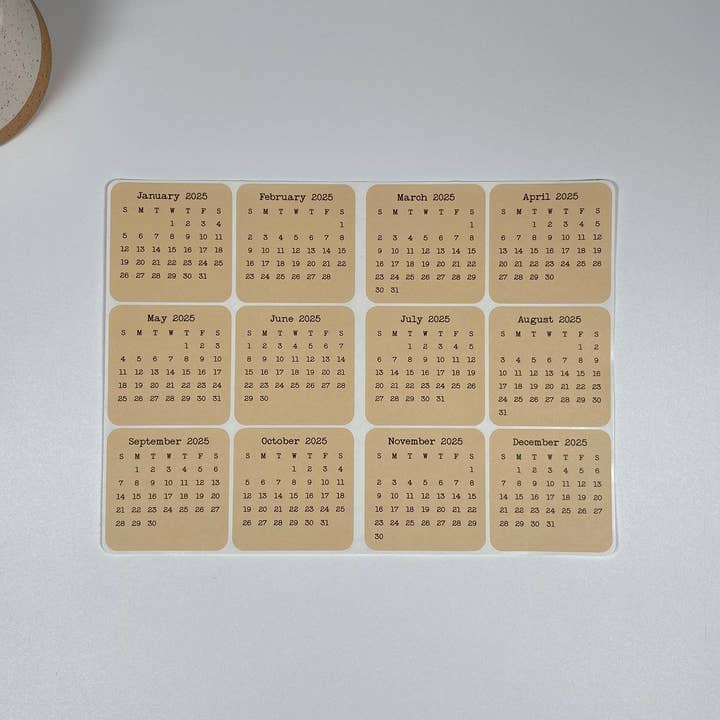 Fig Tree Works – wholesale Klistermärke – Mini Kalender klistermärken8