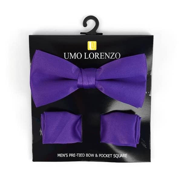 Selini New York - Wholesale Bow Tie - Men's - 100% Poly Satin Men's Banded Bow Tie and Hanky4