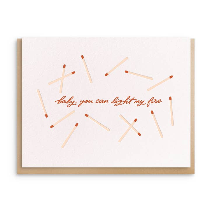 Tændstikker - Valentinshilsen i bogstavtryk for engroshandel hos Dahlia Press