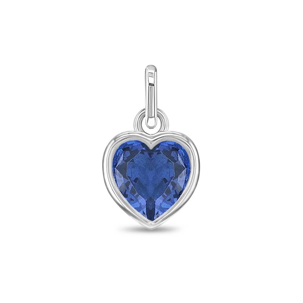 In Season Jewelry – wholesale Individual charm/pendant – Birthstone Heart Charm for Charm Bracelet - Sterling Silver17