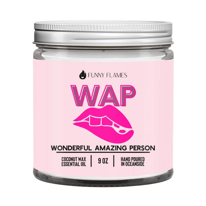 Funny Flames Candle Co - Les Creme - Wholesale Jar/Filled Candle - WAP (Wonderful Amazing Person) -9 oz