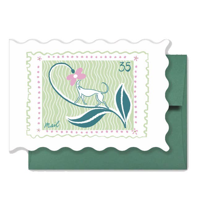 Bryony Moss Illustration - Wholesale Everyday Greeting Card - Sniff Stamp, A6 Shaped Greetings Card