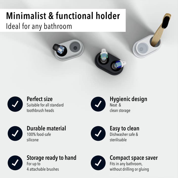 Qikfresh – wholesale Toothbrush holder – Toothbrush & clip-on brush holders (set of 2)7