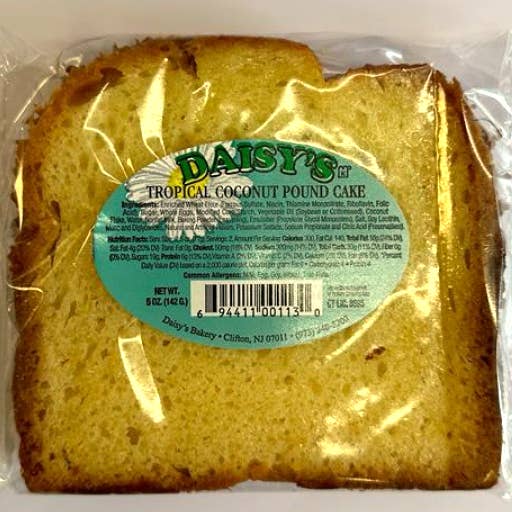 Long Island Candy Factory - Wholesale Cake - Daisy's Gourmet Coconut Pound Cake Individually 5oz 12 ct0