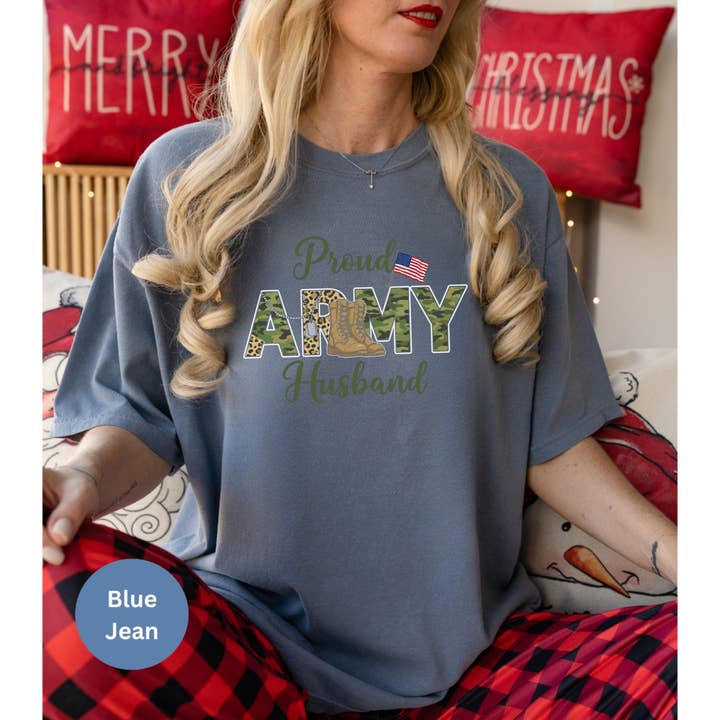 Graphic Galore - Wholesale Screen Printed T-Shirt - Women's - Proud Army Husband T-Shirt, Military Wife Gift, US Army Tee, Patriotic Husband Shirt, Gift for Army Spouse, Husband Gift, Camouflage6