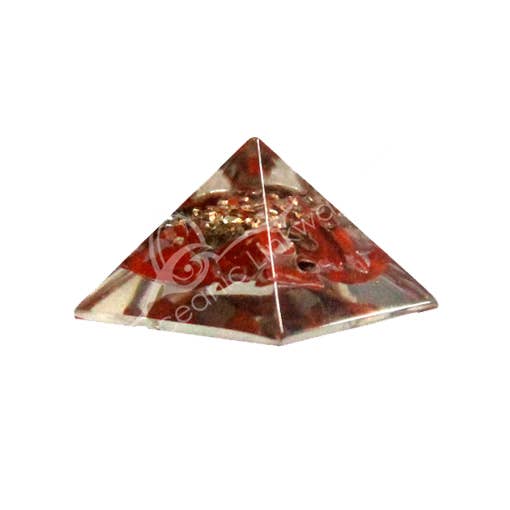 Oceanic Linkways Inc - Wholesale Spiritual Stone/Crystal - (PC)PYRAMID - JASPER, RED IN ORGONE 1-1.25"0