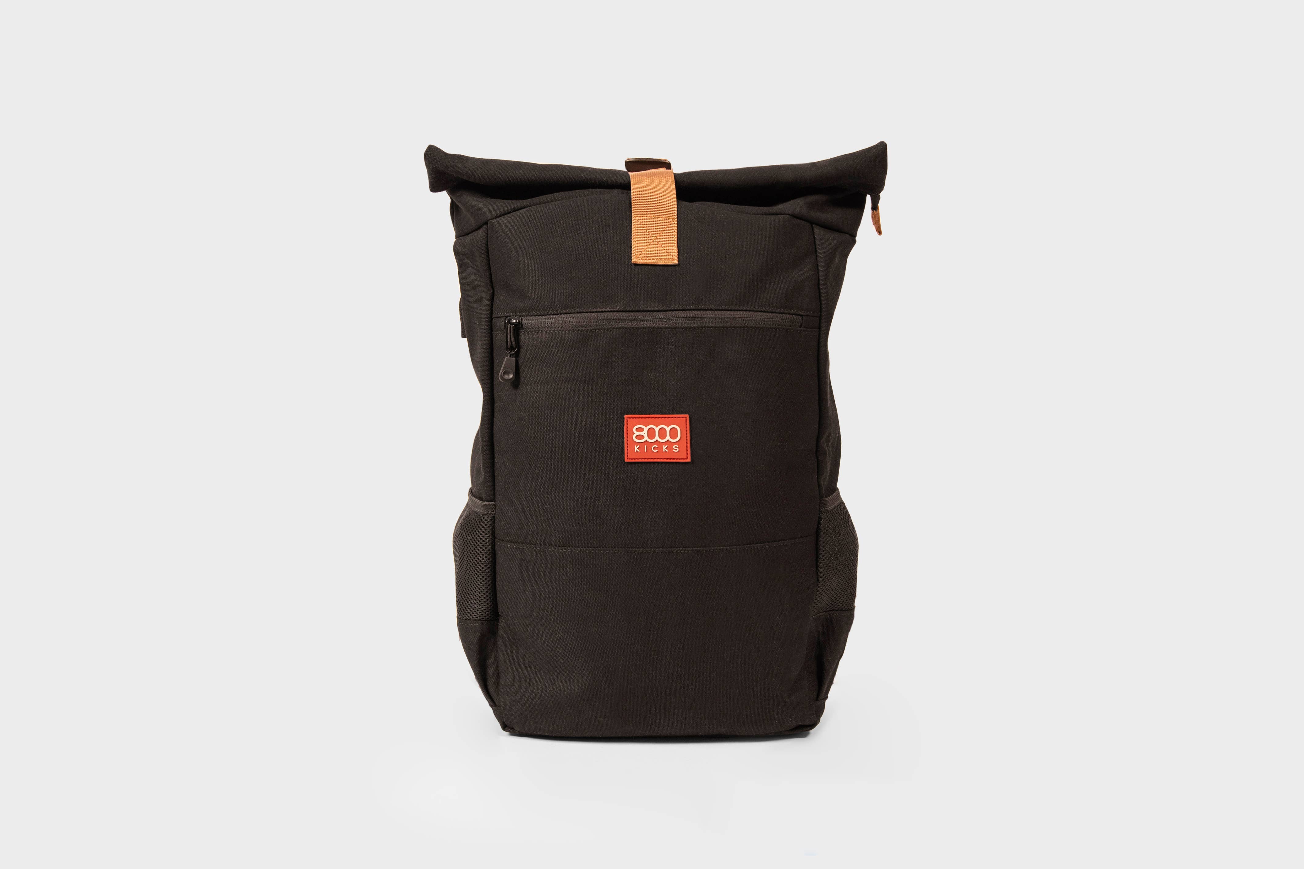 8000Kicks - Wholesale Backpack - Unisex - Everyday Hemp Backpack in Black