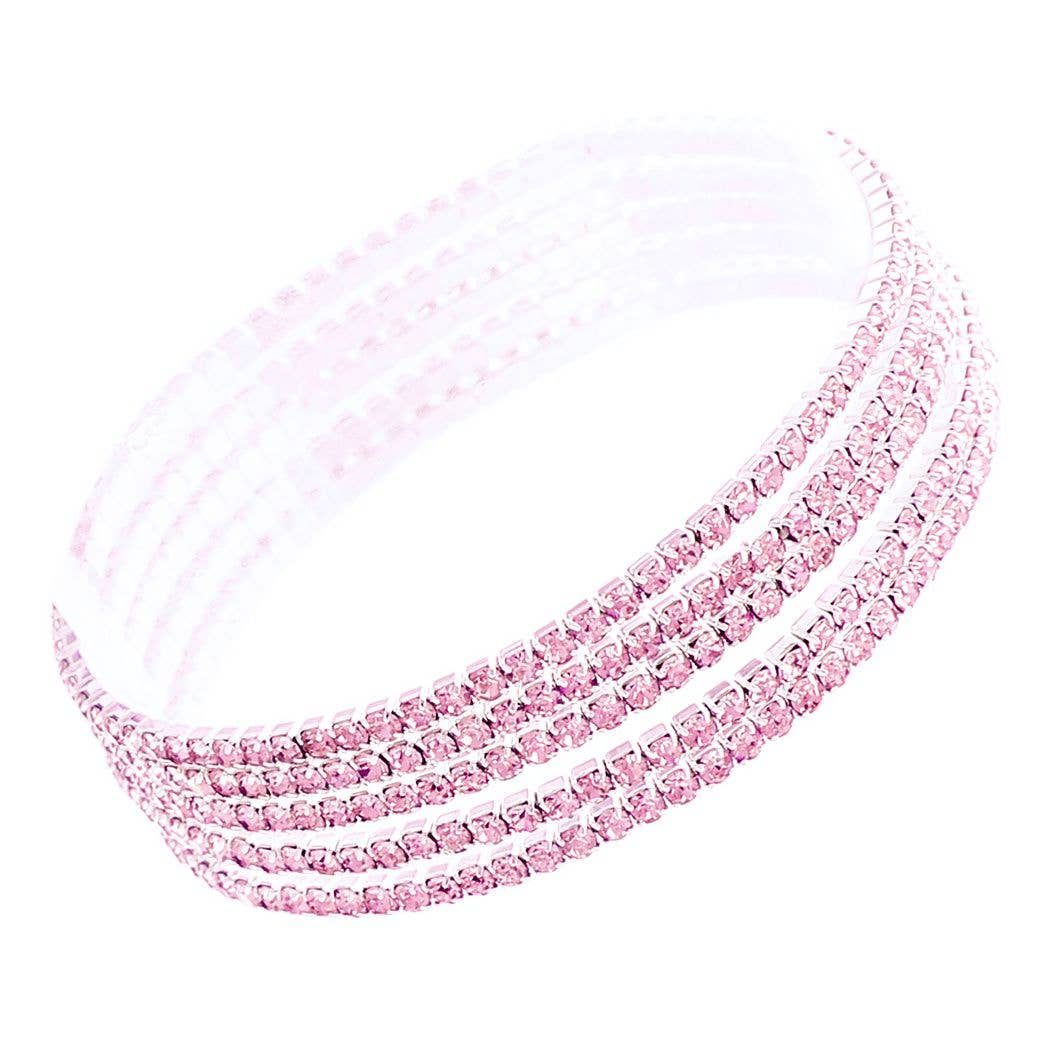 Diacly – wholesale Bangle bracelet – Multi Free Single Rows Rhinestone Stretch Bracelet2