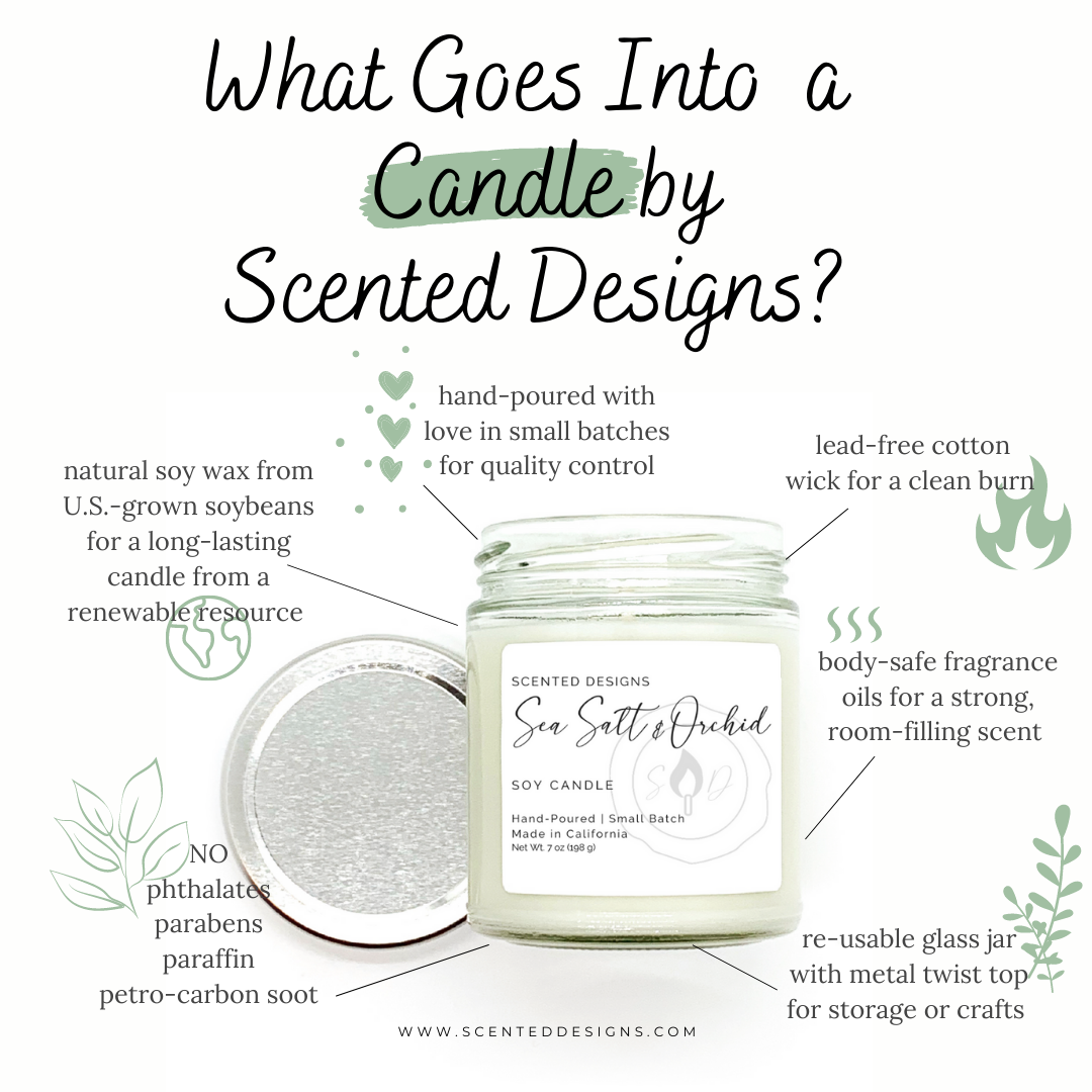 Scented Designs Candle Co - Wholesale Jar/Filled Candle - Sea Salt & Orchid Soy Candle - 7oz Signature Jar7