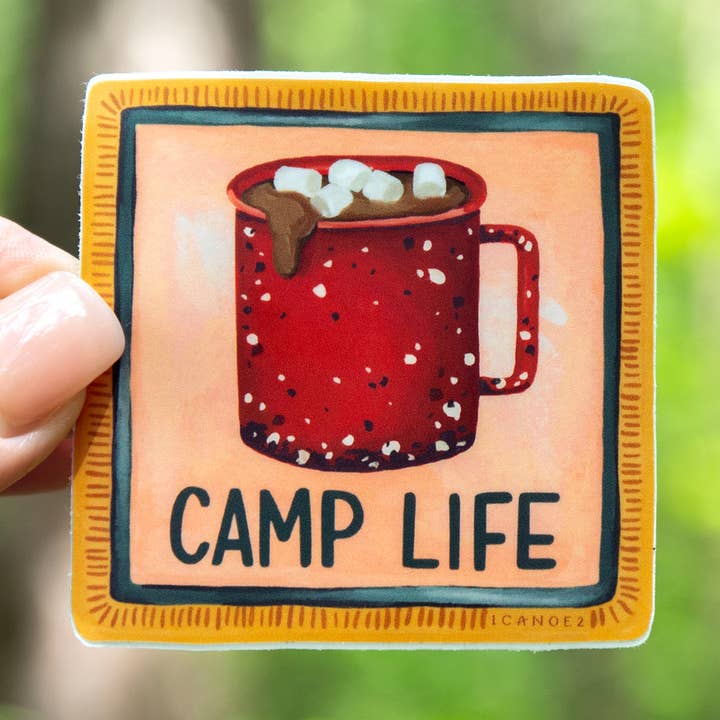 Camp Life Decal Sticker for wholesale by 1canoe2 | One Canoe Two Paper Co.