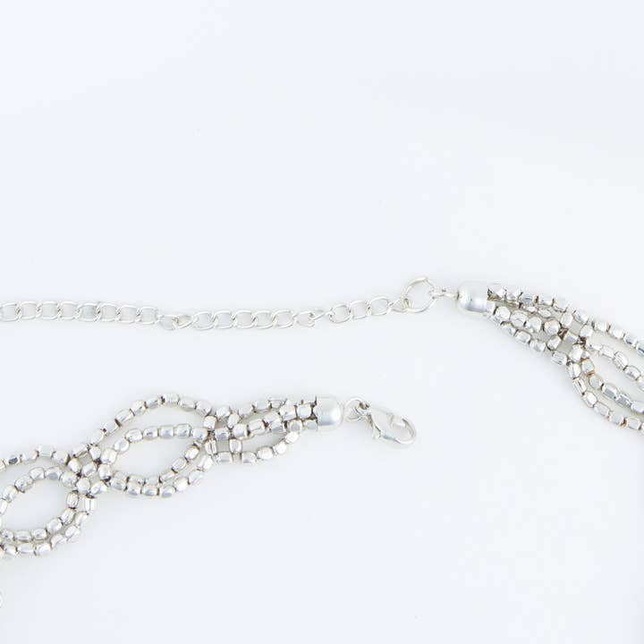 Elsie & Zoey - Wholesale Choker/Collar - Lisette Silver Beaded 18" Collar Necklace3