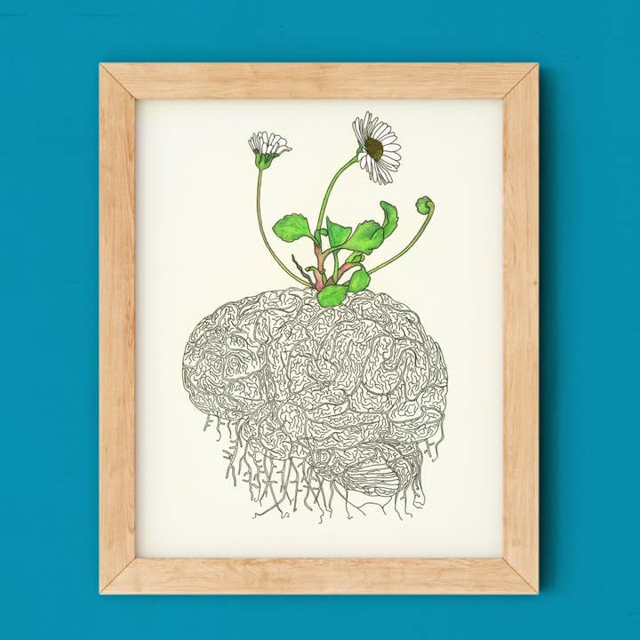 Daisy Brain Kunsttryk for engroshandel hos Deb Almond Art