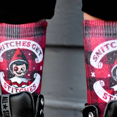 Snitches Get Stitches Socks, Comfort and Casual, Kids Adult for wholesale by Dapper Xpressions