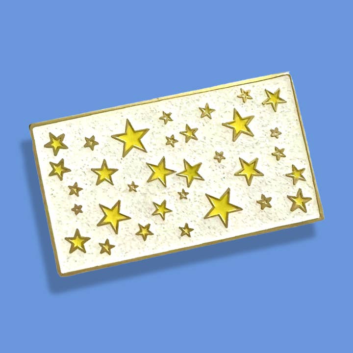 "Starry Night" Nostalgic Glow-In-The-Dark Enamel Pin for wholesale by Millypins
