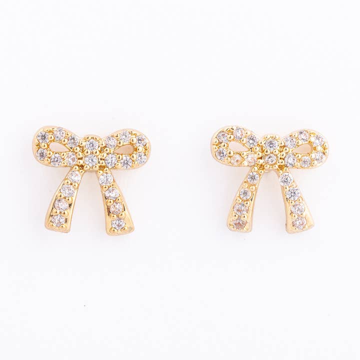 Earrings Holiday Bow Clear for wholesale by Michelle McDowell