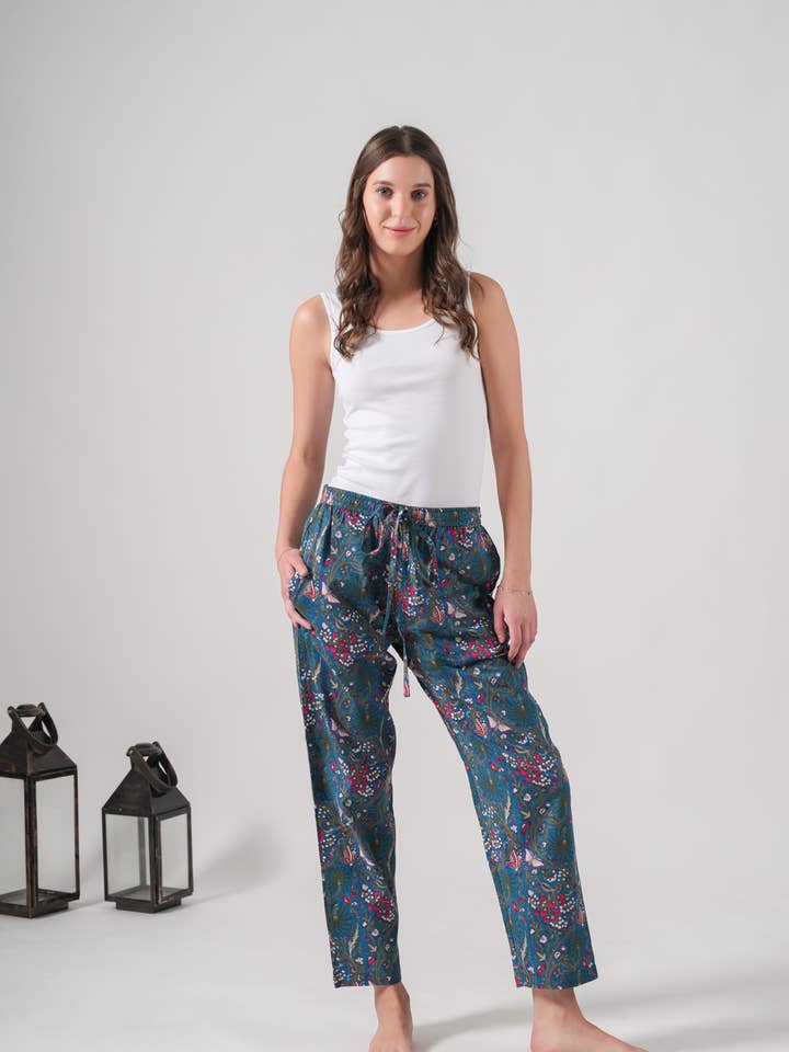 Zillajee - Wholesale Sleepwear Bottom - Women's - Cotton Pajama Pants Women - Midnight Butterfly7