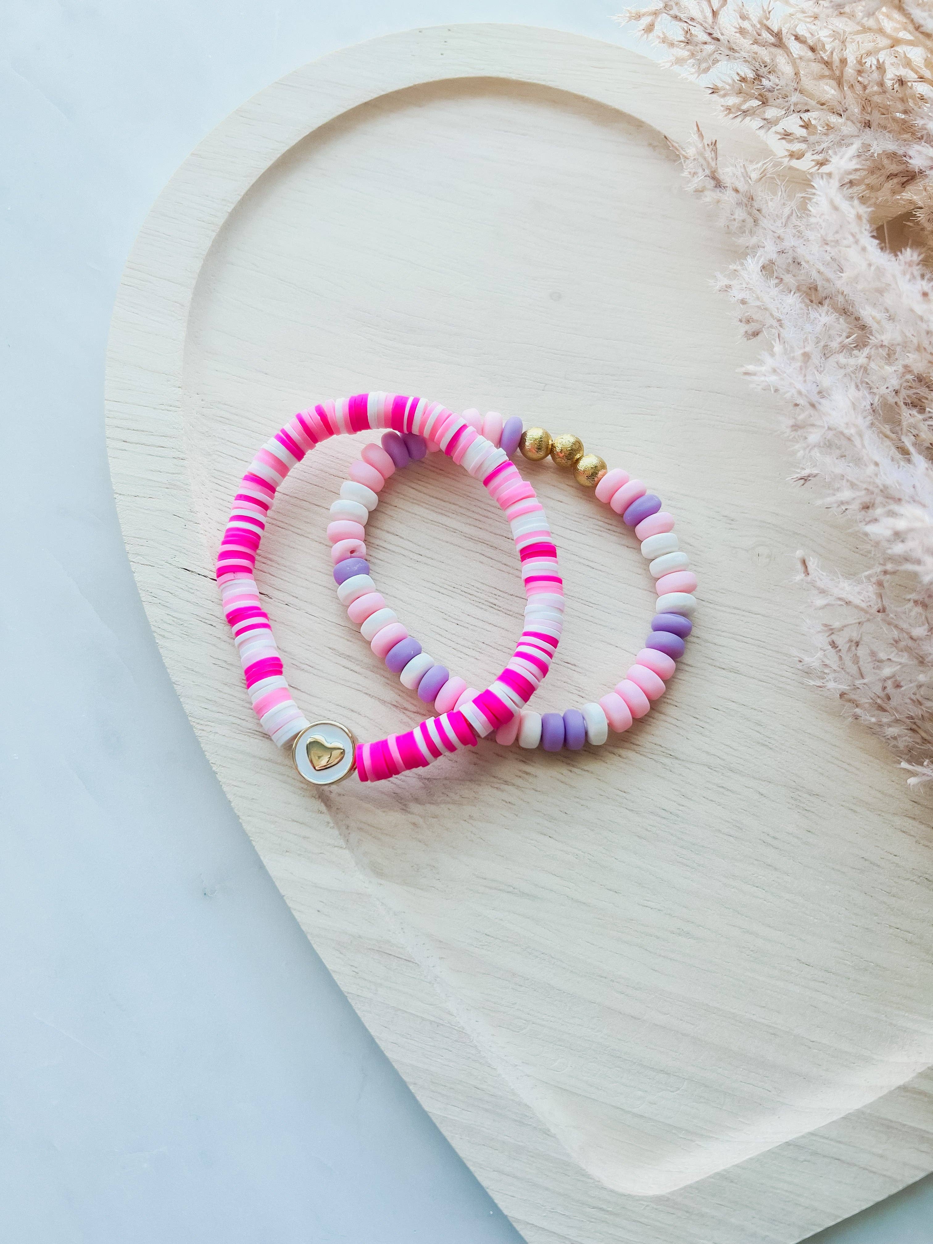 Taylor Toms Designs - Wholesale Beaded Bracelet - Pink Heart Bracelet3