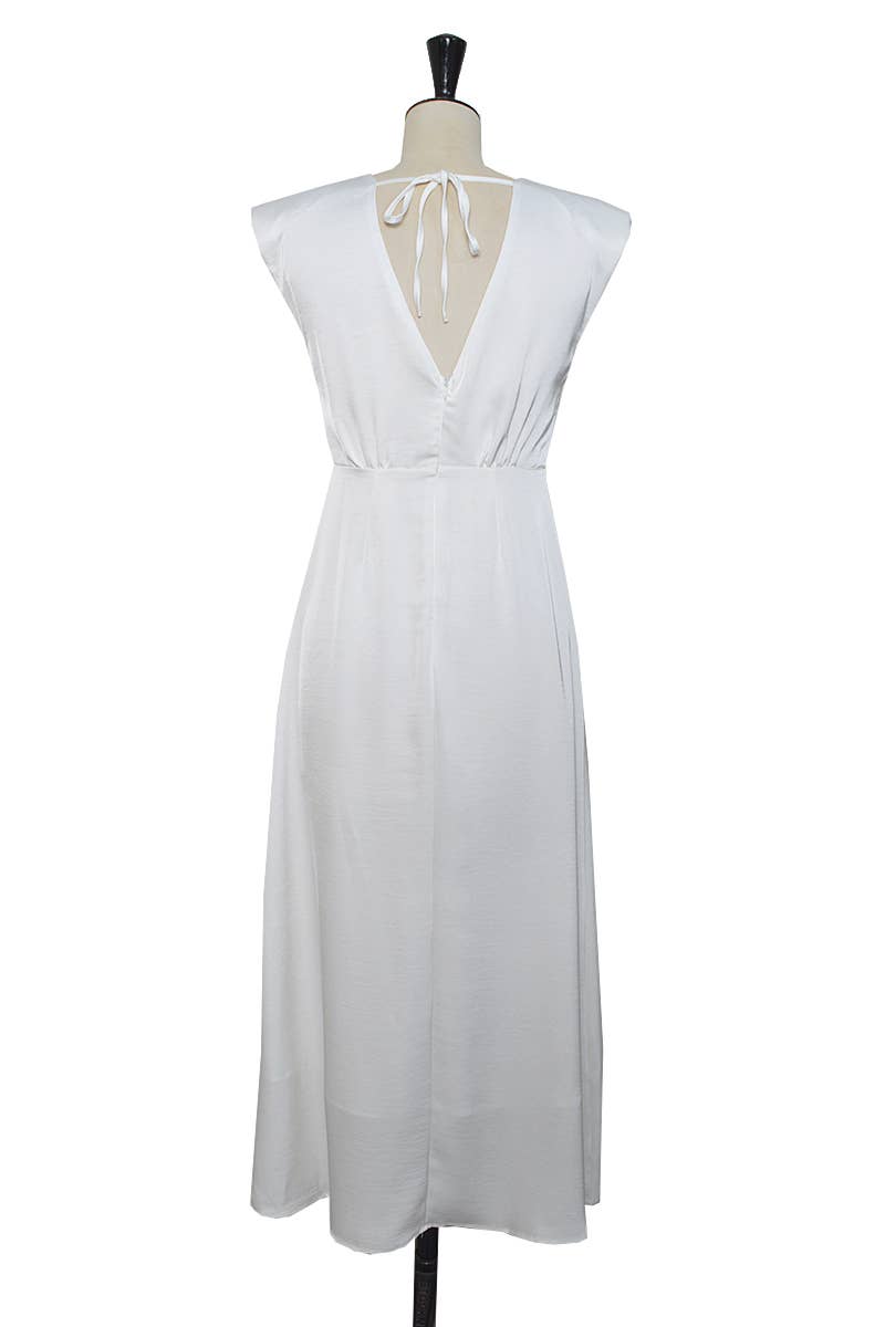ELLI WHITE – Vestido - Mulher por atacado – Vestido comprido de cetim premium1