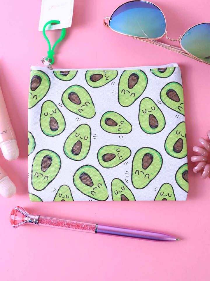Cosmetic Large Avocado Pouch for wholesale by Amerikan Basics