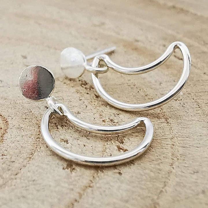Brincos Lua Crescente Prata de 1ª Lei por atacado de Sophellie Jewellery