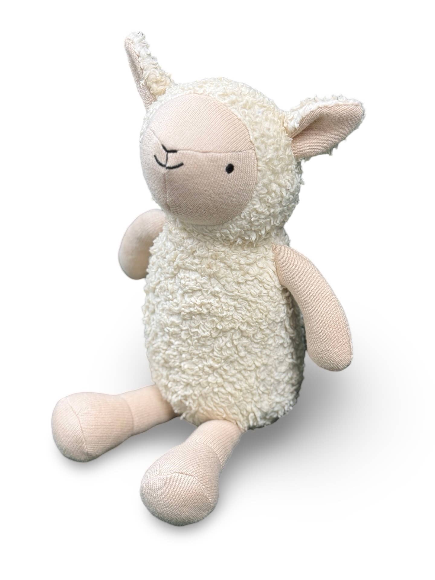Natural Luna Wooly Lamb Sherpa Knit Stuffed Animal Soft Toy Organic for wholesale on Faire3